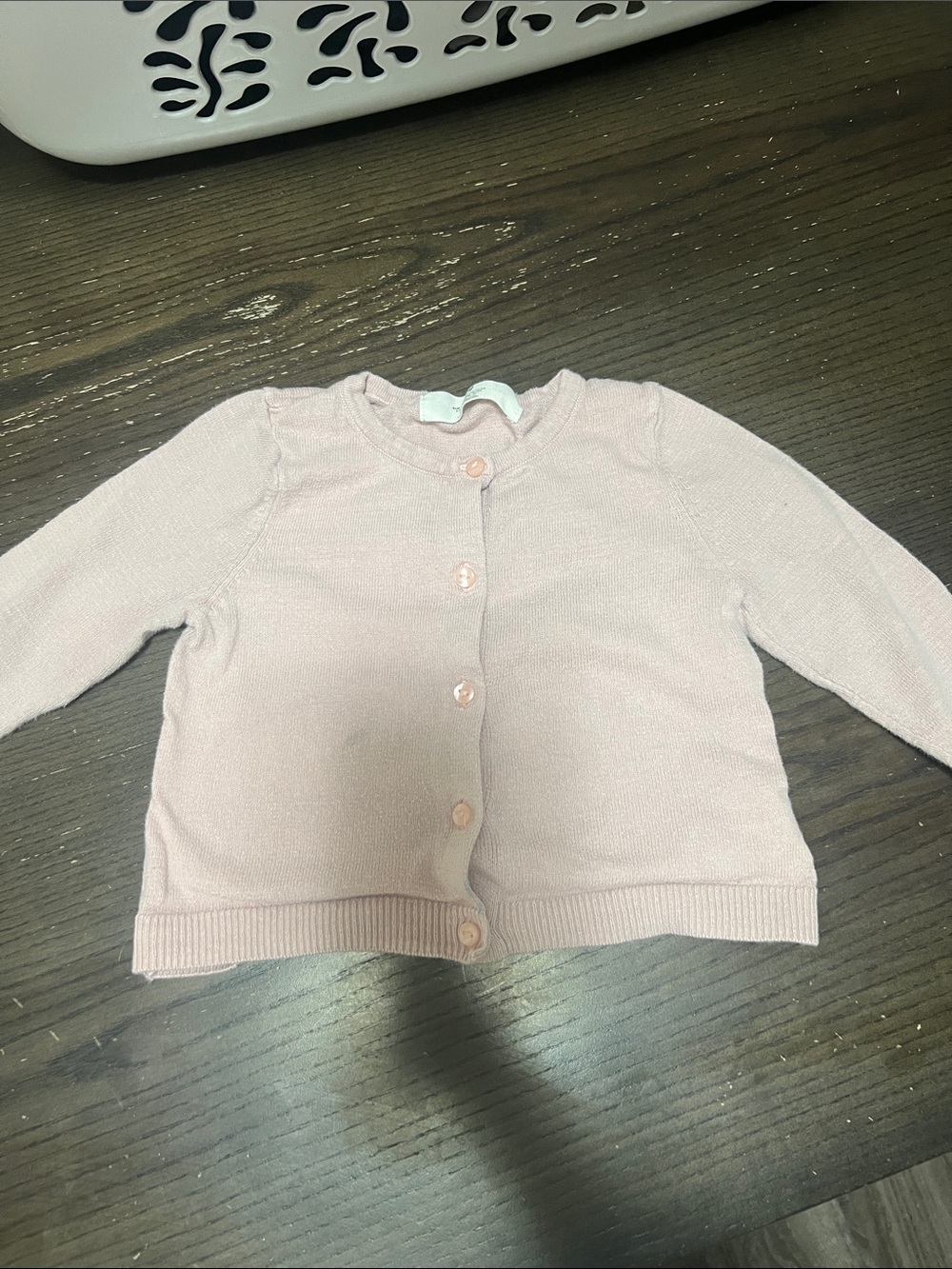 H&M Light Pink Knit Button-Up Cardigan